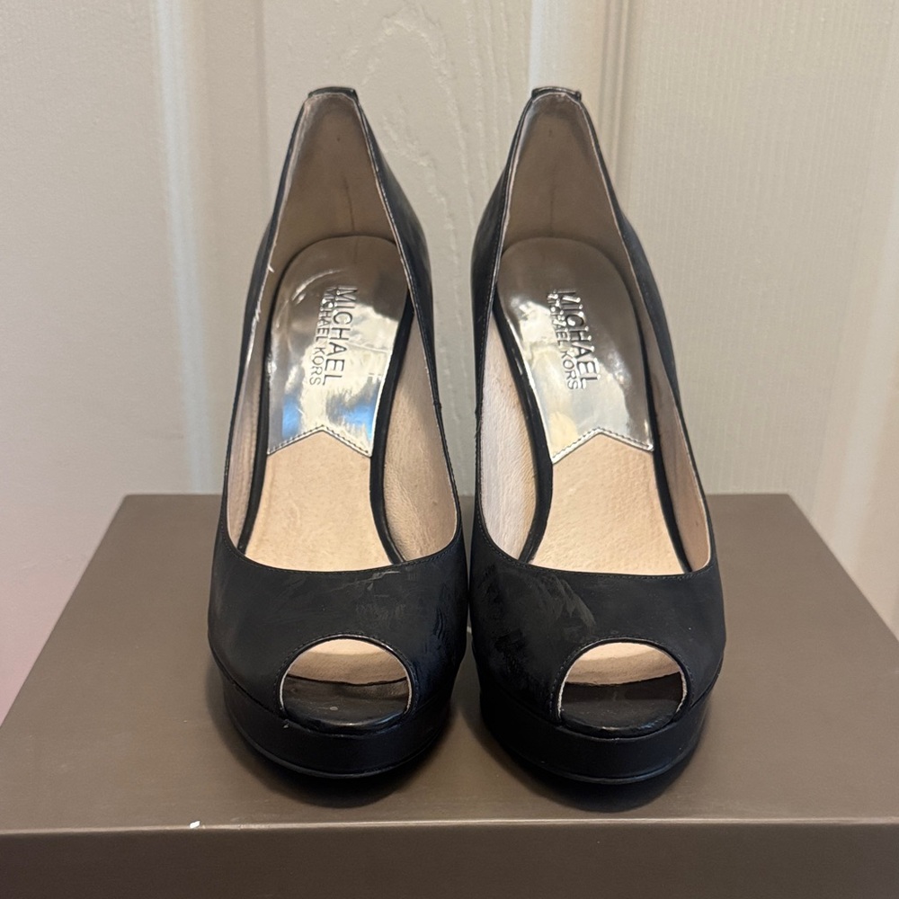 Michael Kors Classic Black Peep Toe Heels